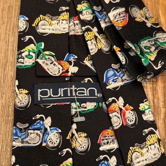 Motorcycle Print Tie NWOT - Picture 3 of 4